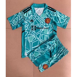 Manchester United Målvakt babykläder Hemmatröja barn 2022-23 Korta ärmar (+ Korta byxor)